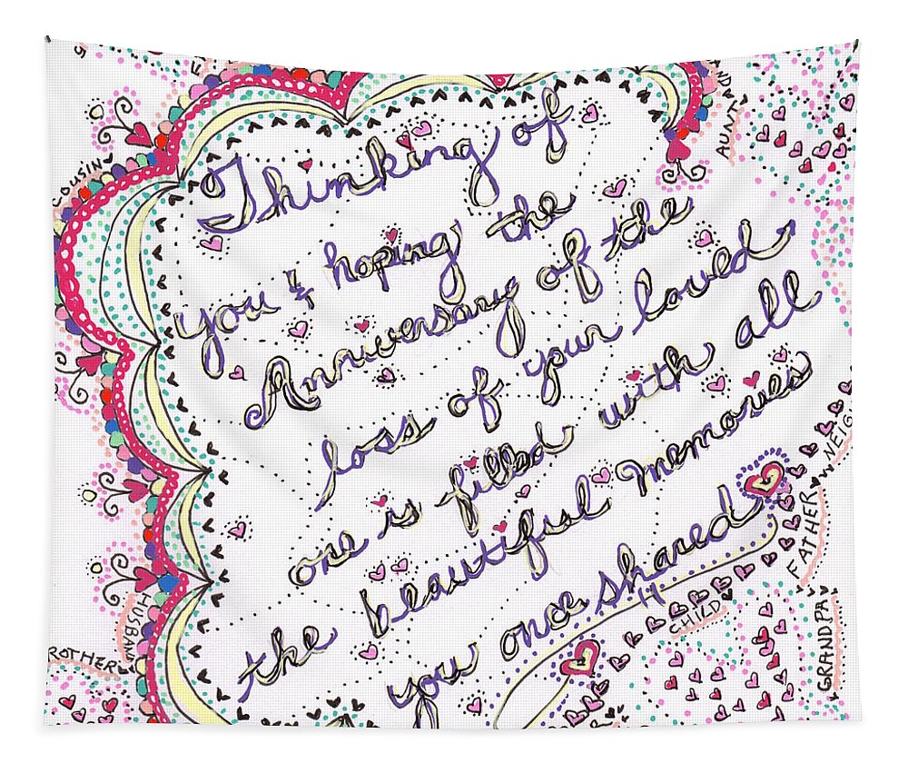Caregiver Tapestry featuring the drawing Anniversary Memorial by Carole Brecht