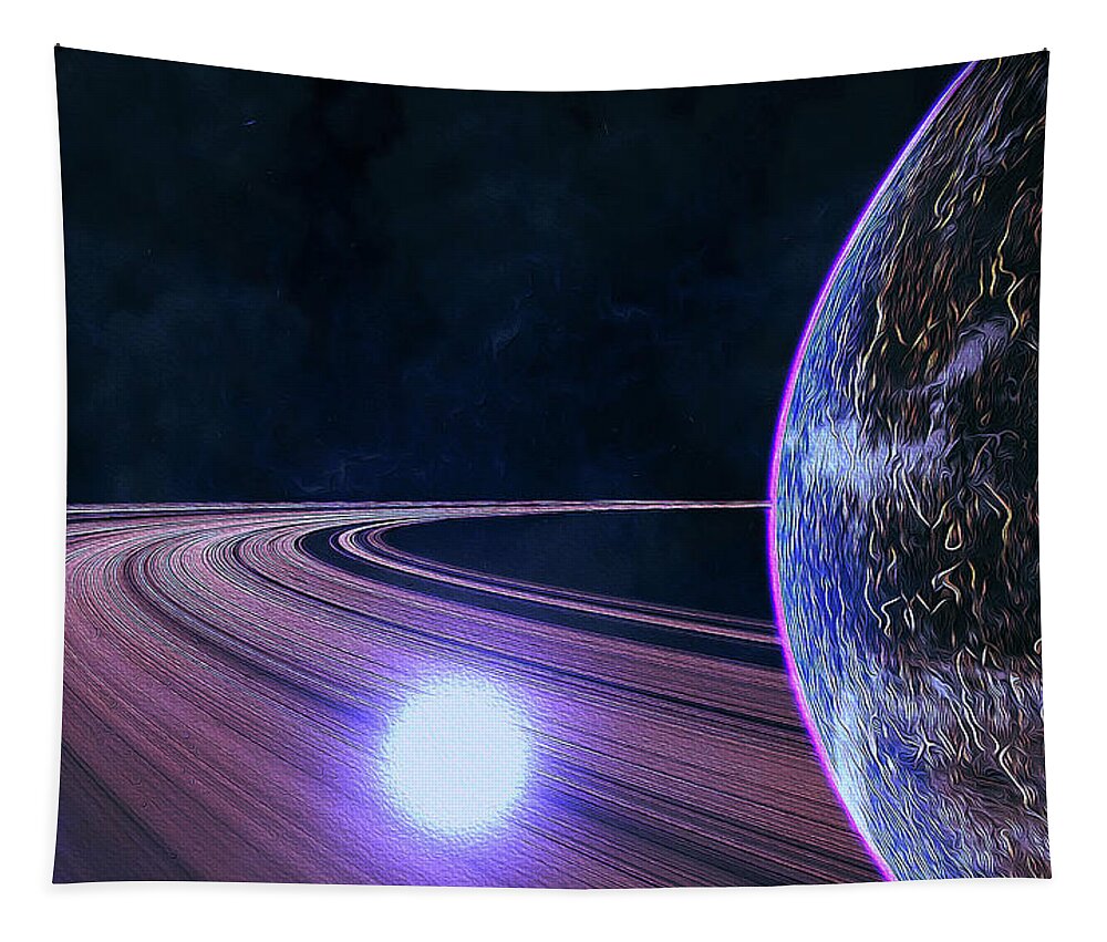 Deep Space Tapestry featuring the painting Another Space, Another Earth by AM FineArtPrints