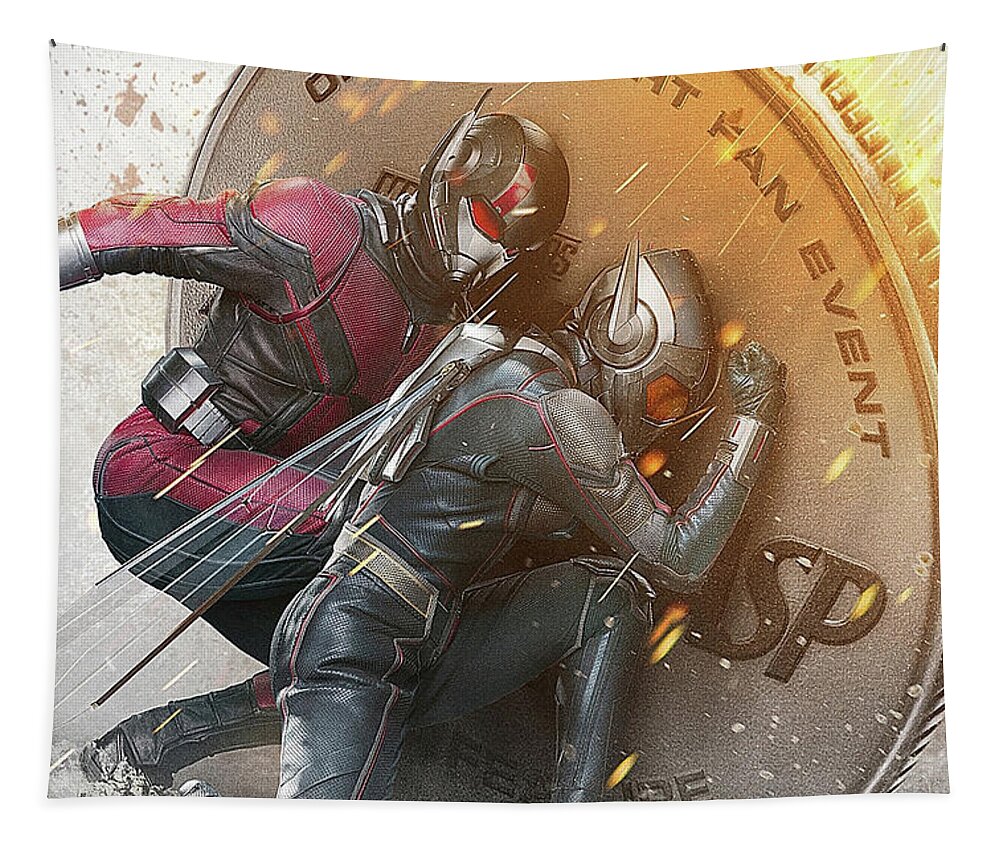 Ant Man Tapestry featuring the mixed media Ant Man and the Wasp by Movie Poster Prints