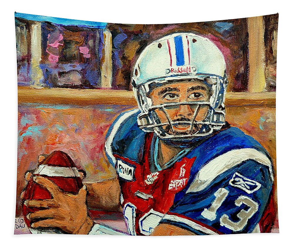 Anthony Calvillo Tapestry featuring the painting Anthony Calvillo by Carole Spandau