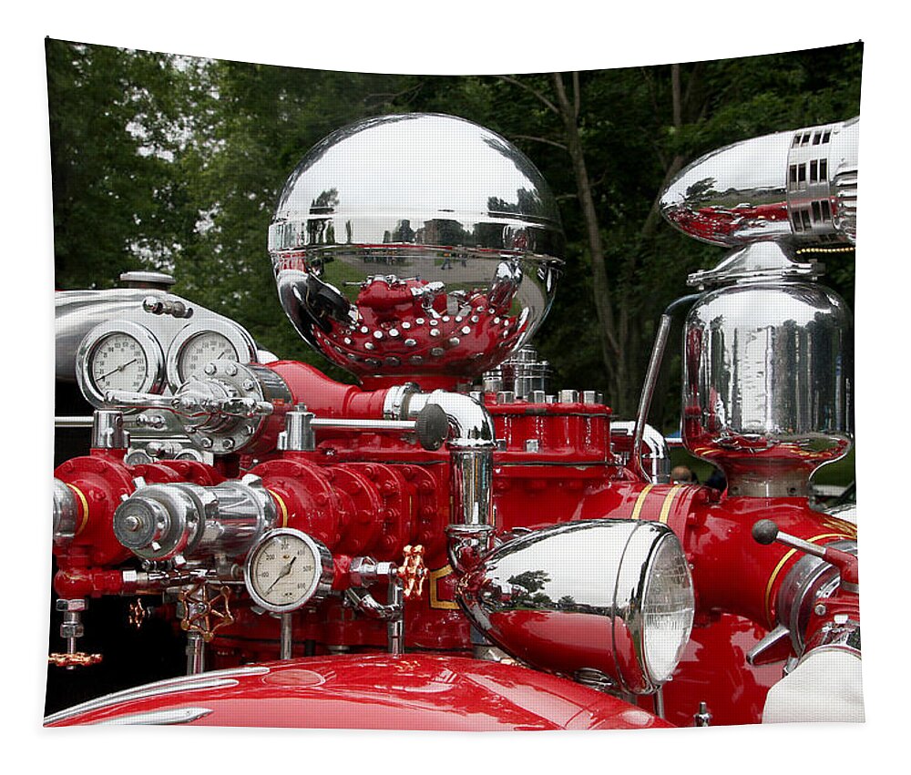 Vintage Tapestry featuring the photograph Antique Fire Engine 2 by Bob Slitzan