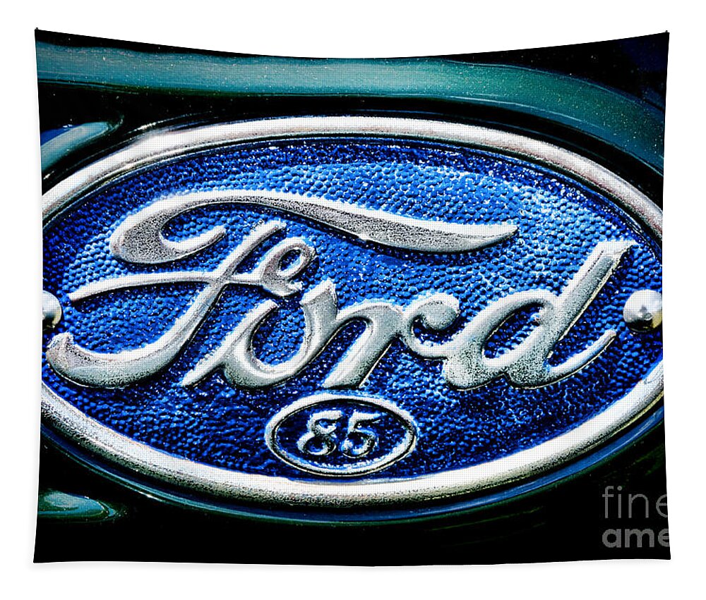 1939 Tapestry featuring the photograph Antique Ford Badge by Olivier Le Queinec