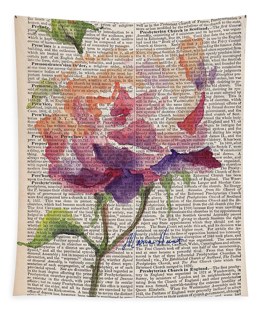 Antique Paper Tapestry featuring the painting Antique Rose On Antique Paper by Maria Hunt