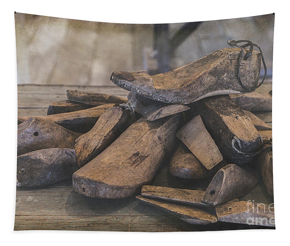 Tl Wilson Photography Tapestry featuring the photograph Antique Wooden Shoe Forms by Teresa Wilson