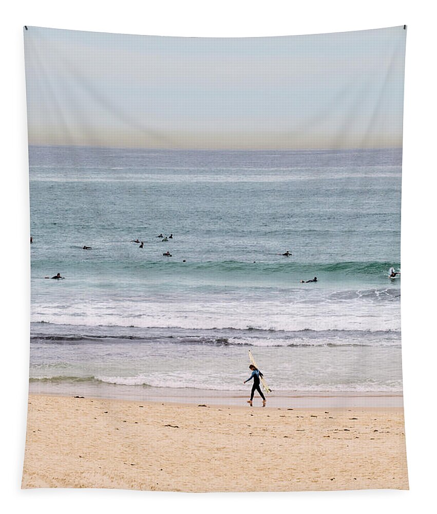 Surf Tapestry featuring the photograph Any day's a good day to surf by Linda Lees