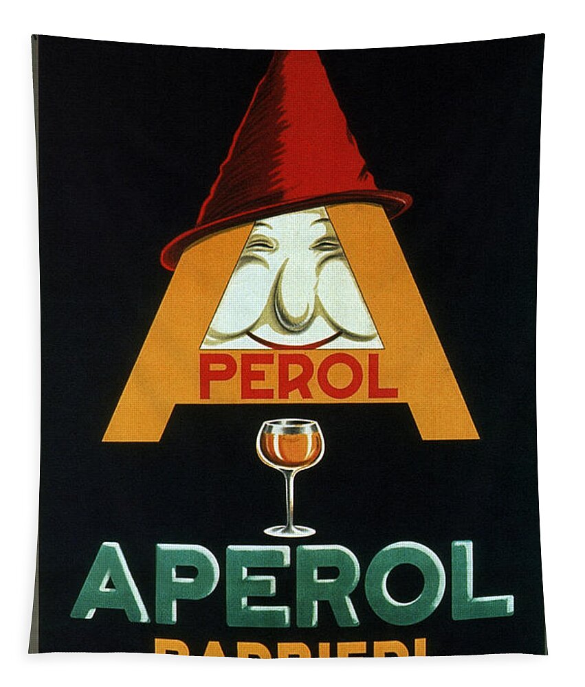 Aperol Barbieri Tapestry featuring the mixed media Aperol Barbieri - Cocktail Food and Drink Poster - Vintage Advertising Poster by Studio Grafiikka