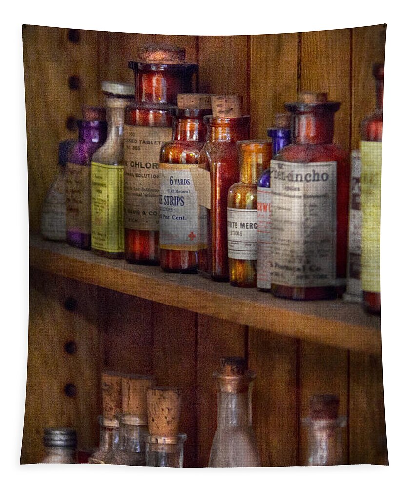 Suburbanscenes Tapestry featuring the photograph Apothecary - Inside the Medicine Cabinet by Mike Savad