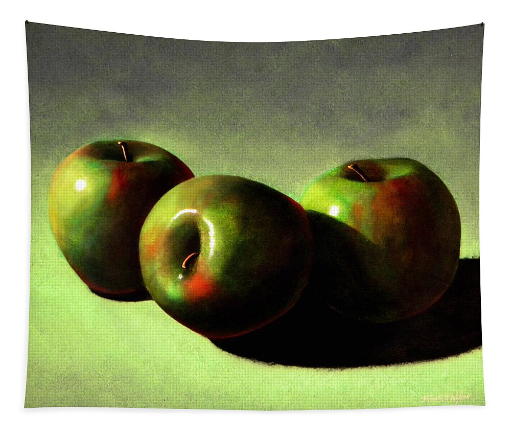 Still Life Tapestry featuring the painting Apples by Frank Wilson
