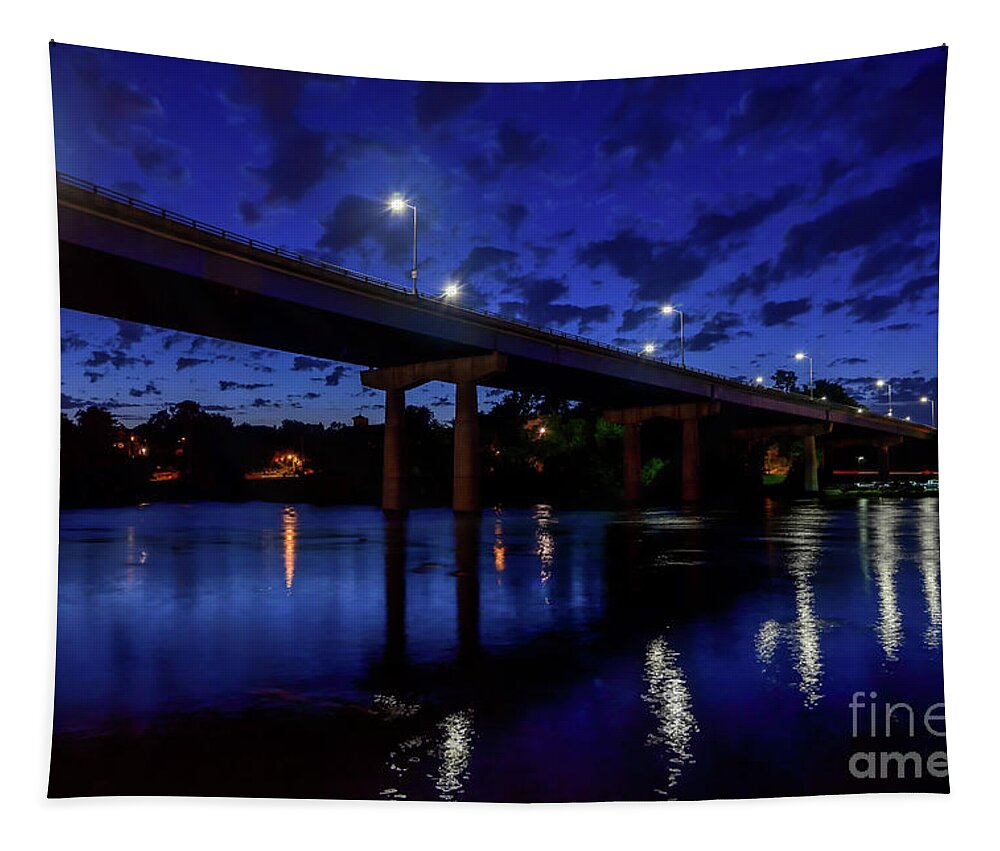 Appleton Tapestry featuring the photograph Appleton at night by Paul Quinn