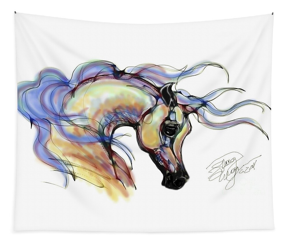 Contemporary Tapestry featuring the digital art Arabian Mare by Stacey Mayer