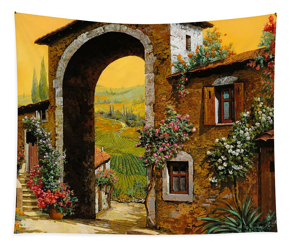 Arch Tapestry featuring the painting Arco Di Paese by Guido Borelli