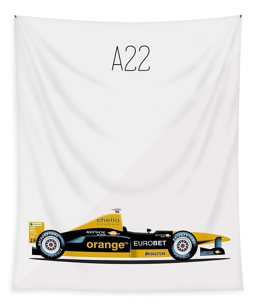Formula 1 Tapestry featuring the painting Arrows Asiatech A22 F1 Poster by Beautify My Walls