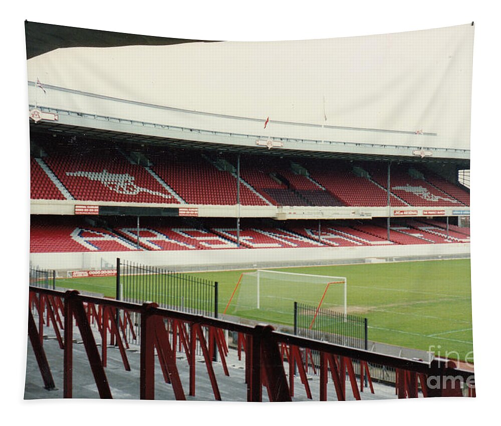 Arsenal Tapestry featuring the photograph Arsenal - Highbury - West Stand 3 - 1992 by Legendary Football Grounds