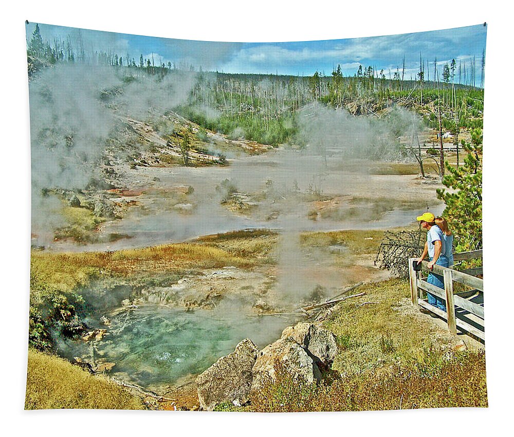Artist's Paint Pots In Yellowstone National Park Tapestry featuring the photograph Artist's Paint Pots in Yellowstone National Park, Wyoming by Ruth Hager