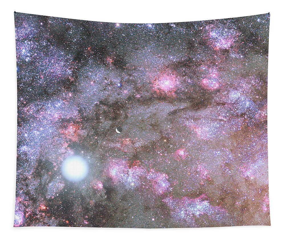 Illustration Tapestry featuring the digital art Artist's View of a Dense Galaxy Core Forming by Eric Glaser