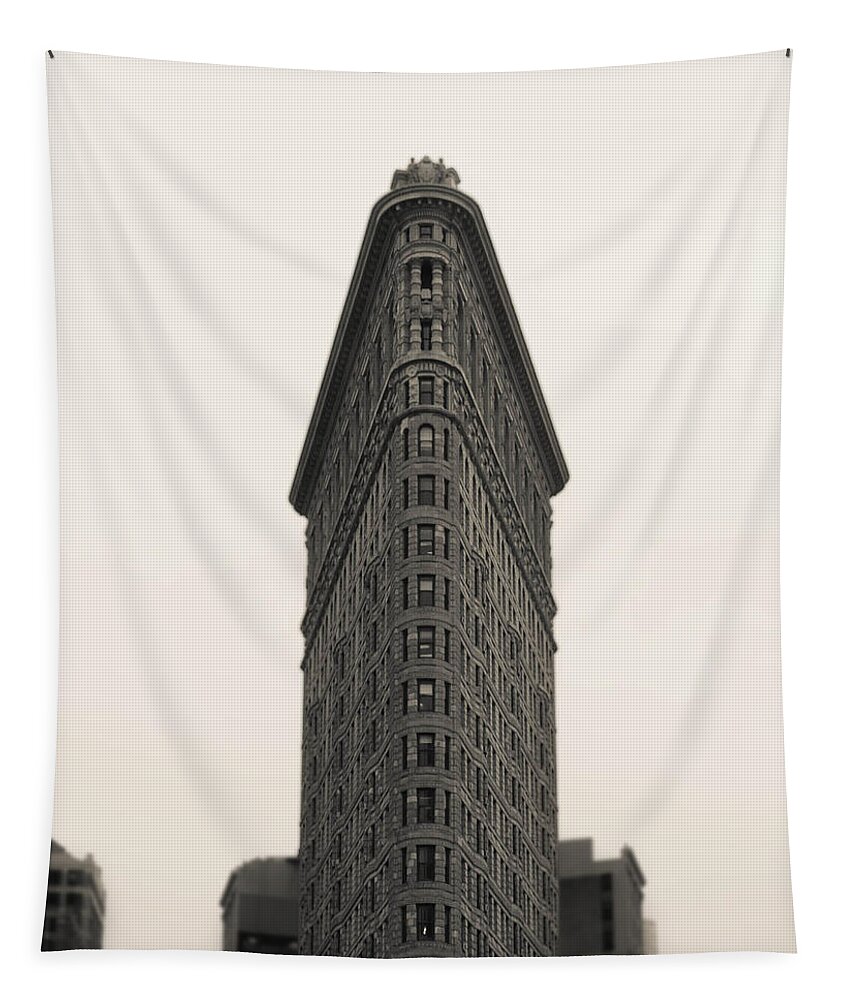 Flatiron Tapestry featuring the photograph Flatiron Building - NYC by Nicklas Gustafsson