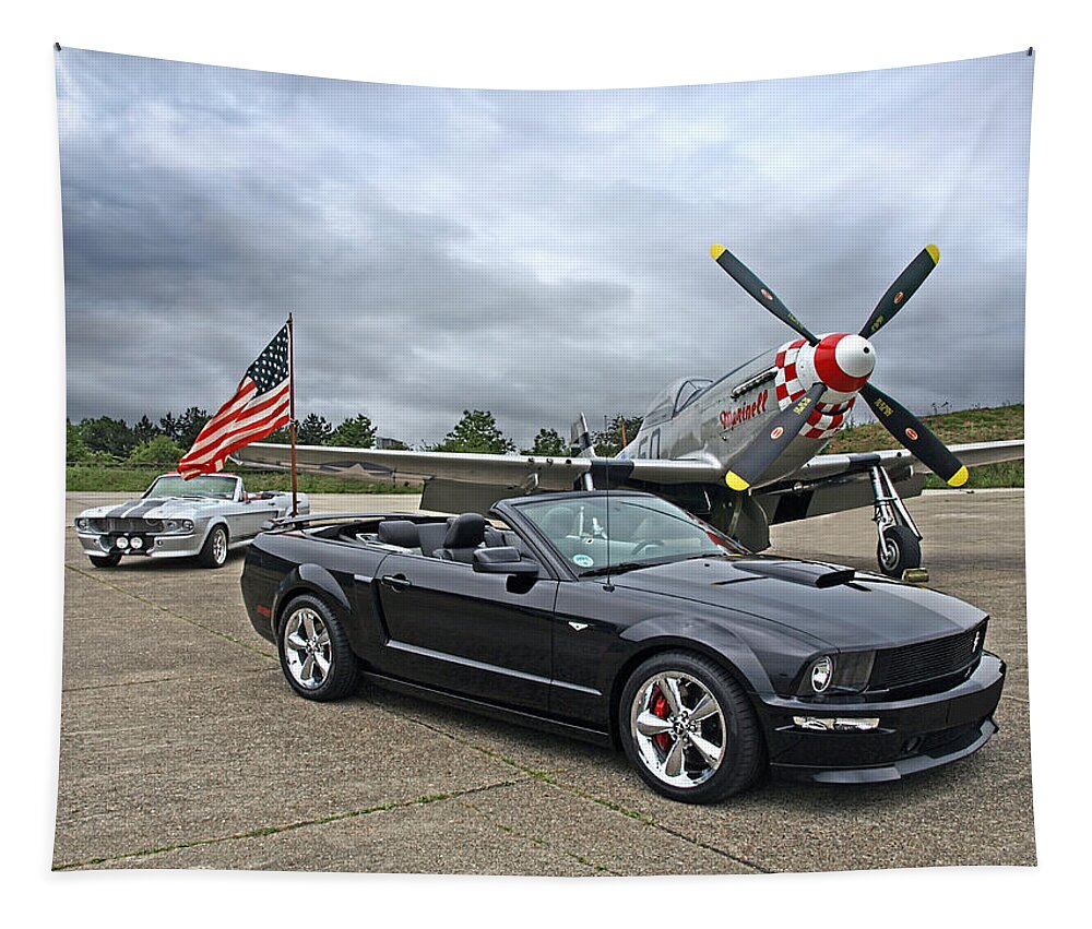 Ford Mustang Tapestry featuring the photograph Three Generations by Gill Billington