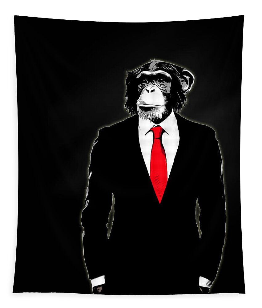 Monkey Tapestry featuring the painting Domesticated Monkey by Nicklas Gustafsson