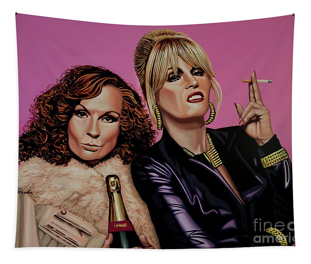 Joanna Lumley Tapestry featuring the painting Absolutely Fabulous Painting by Paul Meijering