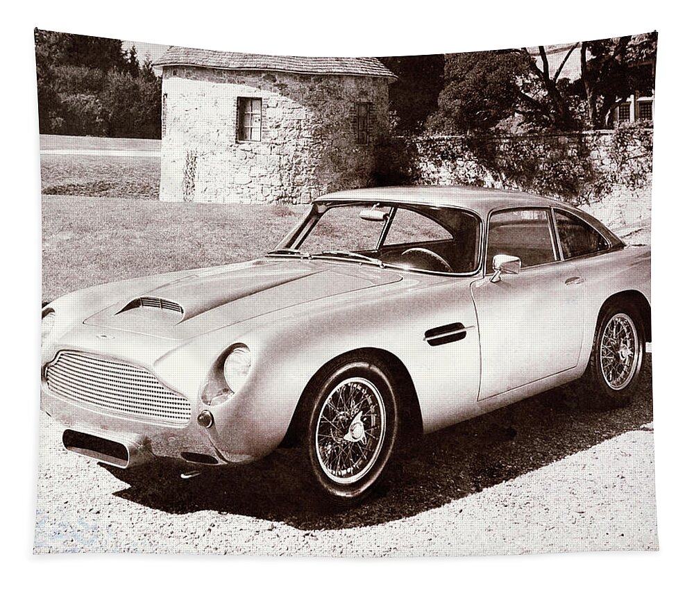 1961 Tapestry featuring the digital art Aston Martin DB4 GT-3 by Roy Pedersen