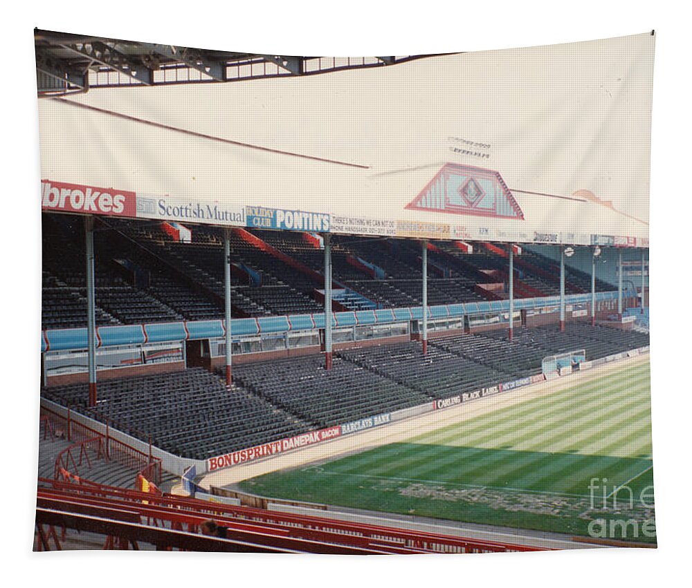 Aston Villa Tapestry featuring the photograph Aston Villa - Villa Park - West Stand Trinity Road 1 - Leitch - April 1991 by Legendary Football Grounds