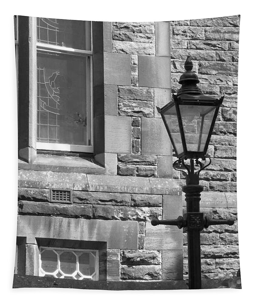 Lamppost Tapestry featuring the photograph At the window. by Elena Perelman