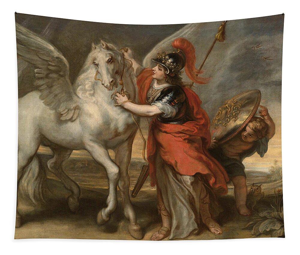 Theodoor Van Thulden Tapestry featuring the painting Athena and Pegasus by Theodoor van Thulden