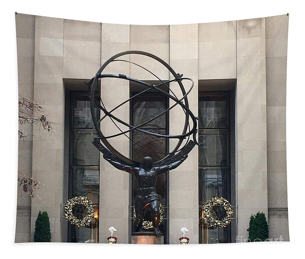 Atlas Tapestry featuring the photograph Atlas Statue by CAC Graphics