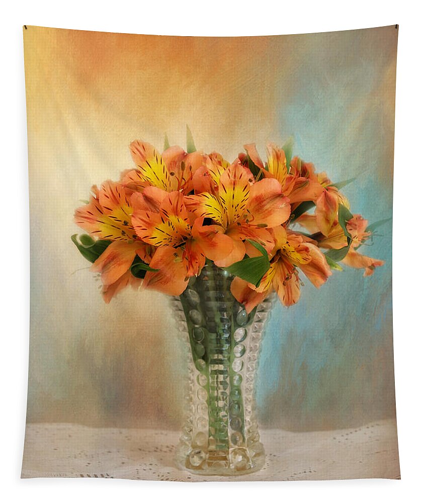 Beautiful Tapestry featuring the photograph Autumn Alstroemeria Flowers by Kim Hojnacki