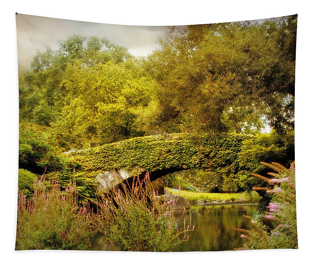 Nature Tapestry featuring the photograph August at Gapstow Bridge by Jessica Jenney