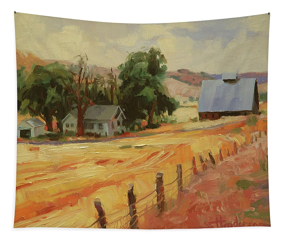 Country Tapestry featuring the painting August by Steve Henderson