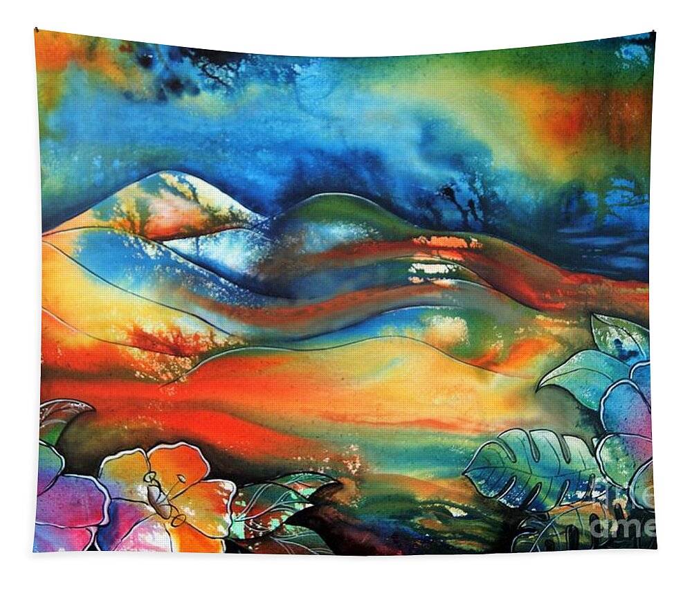 Aurora Tapestry featuring the painting Aurora by Reina Cottier by Reina Cottier