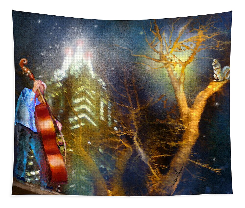 Austin Art Tapestry featuring the painting Austin Nights 02 by Miki De Goodaboom