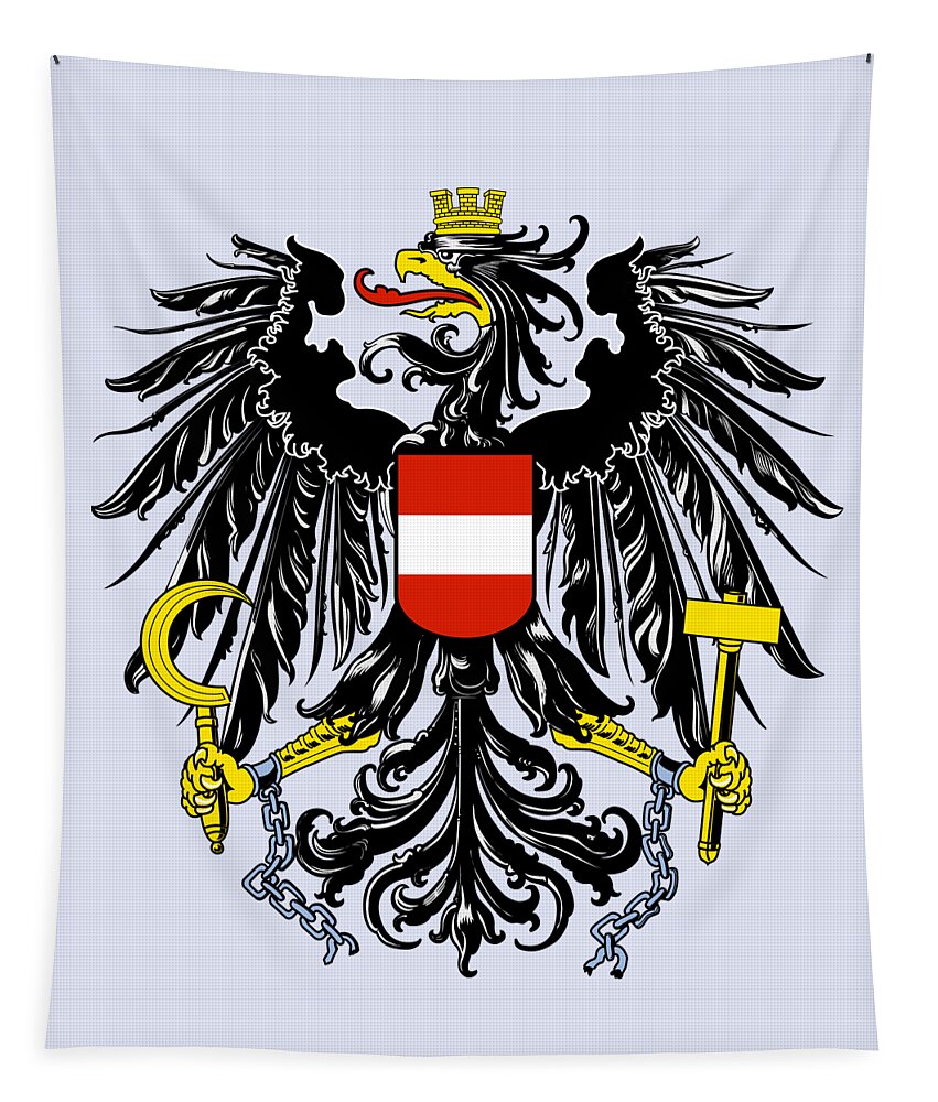 Austria Tapestry featuring the drawing Austria Coat of Arms by Movie Poster Prints