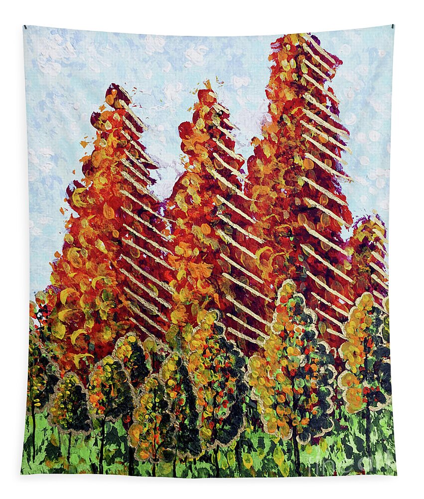 Autumn Christmas Tapestry featuring the painting Autumn Christmas by Holly Carmichael