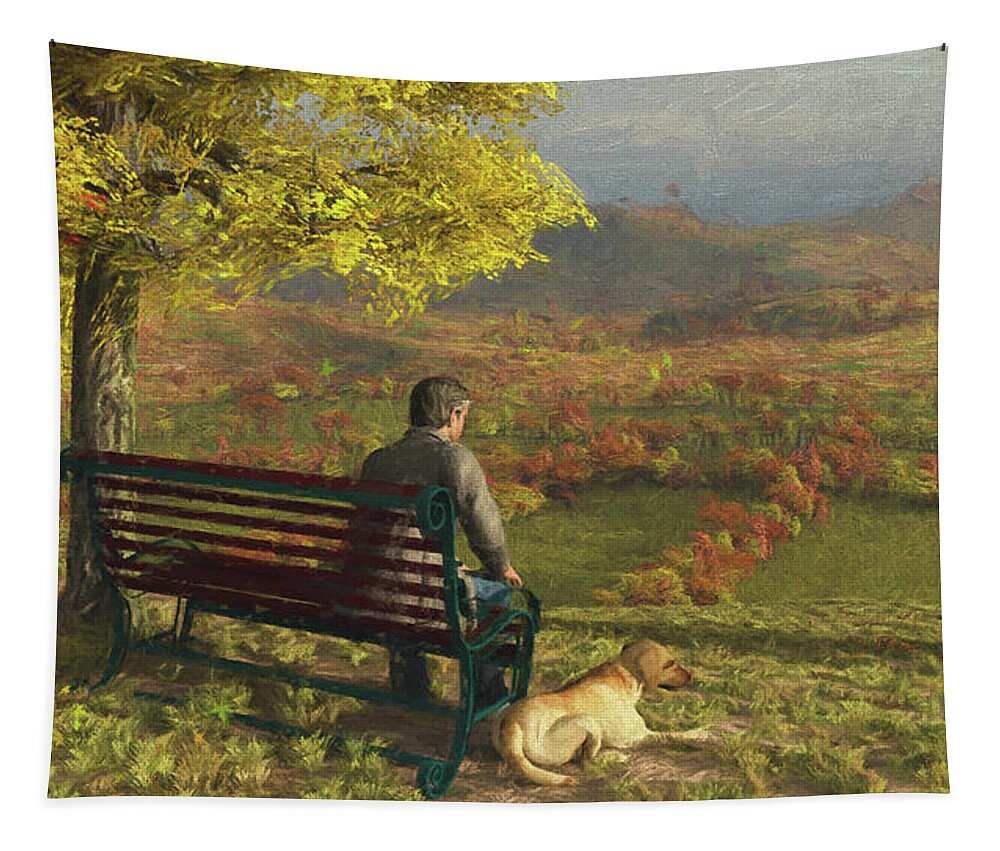 Autumn Companions Tapestry featuring the digital art Autumn Companions by Jayne Wilson