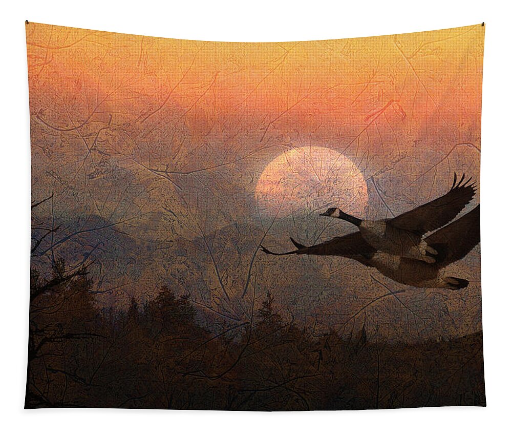Canadian Geese Tapestry featuring the photograph Autumn by Ed Hall