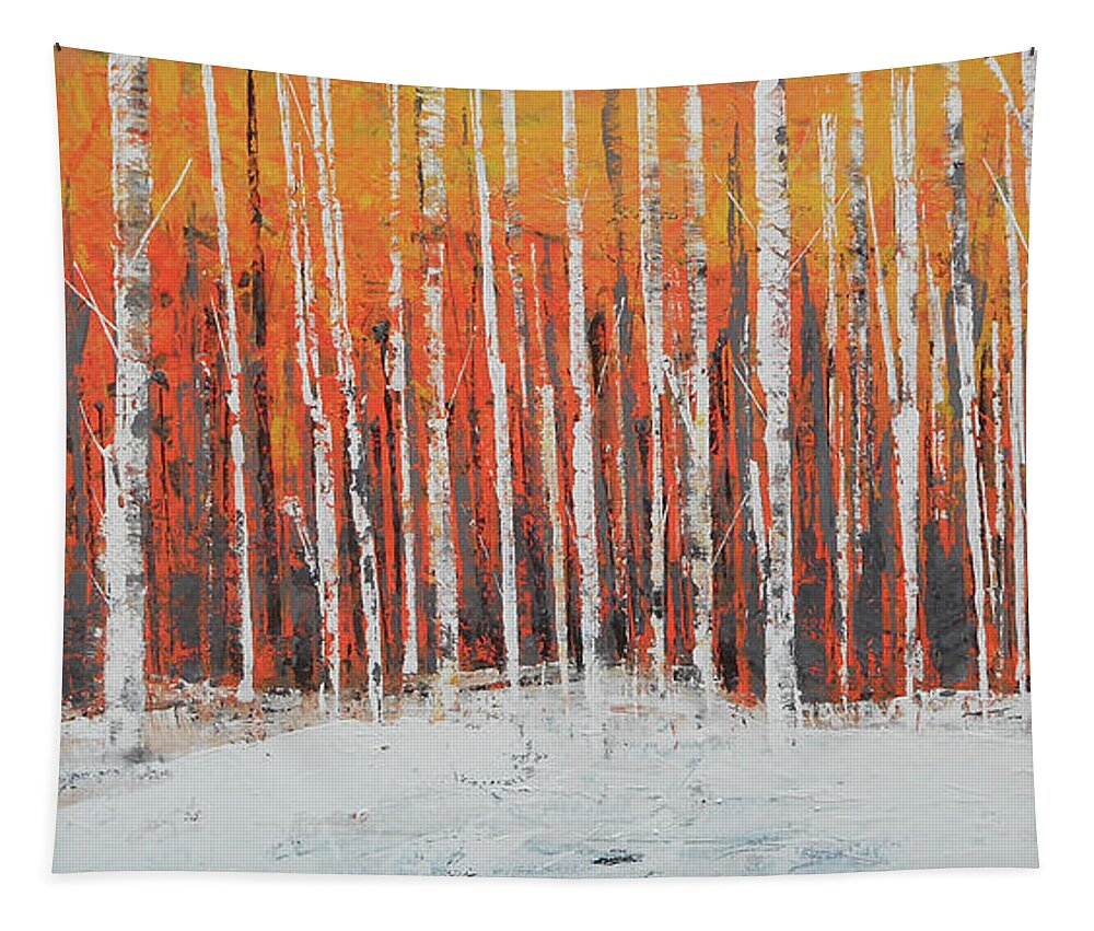 Landscape Tapestry featuring the painting Autumn Forest by Rhodes Rumsey
