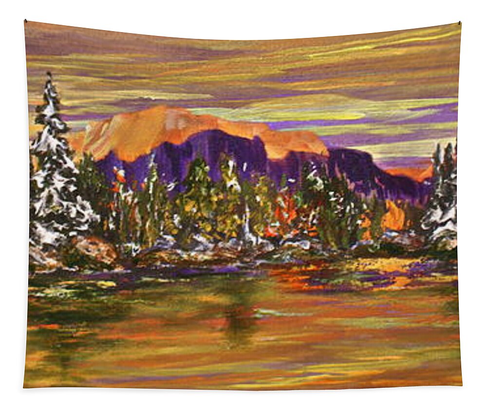 Lake Tapestry featuring the painting Autumn Frost by Jo Smoley