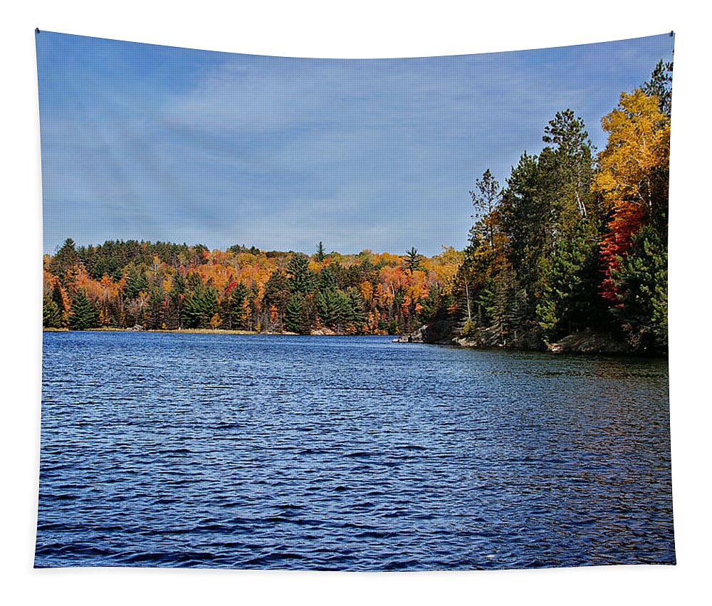Lake In Autumn Tapestry featuring the photograph Autumn Paradise Print by Gwen Gibson