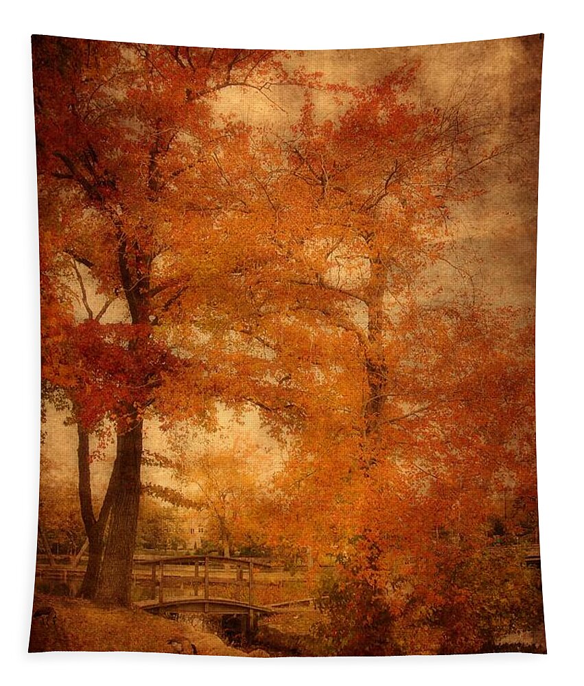 Autumn Landscapes Tapestry featuring the photograph Autumn Tapestry - Lake Carasaljo by Angie Tirado