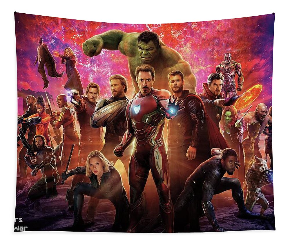 Avengers Tapestry featuring the mixed media Avengers Infinity War by Movie Poster Prints