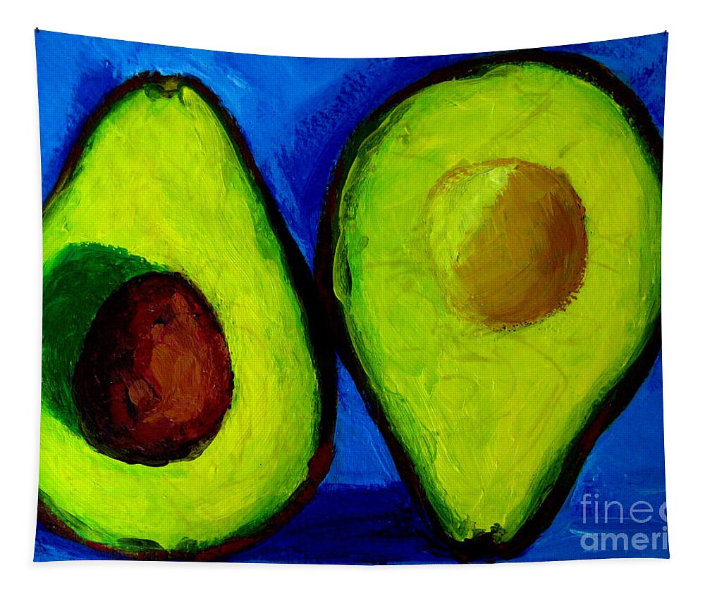 Avocado Tapestry featuring the painting Avocado Palta V by Patricia Awapara