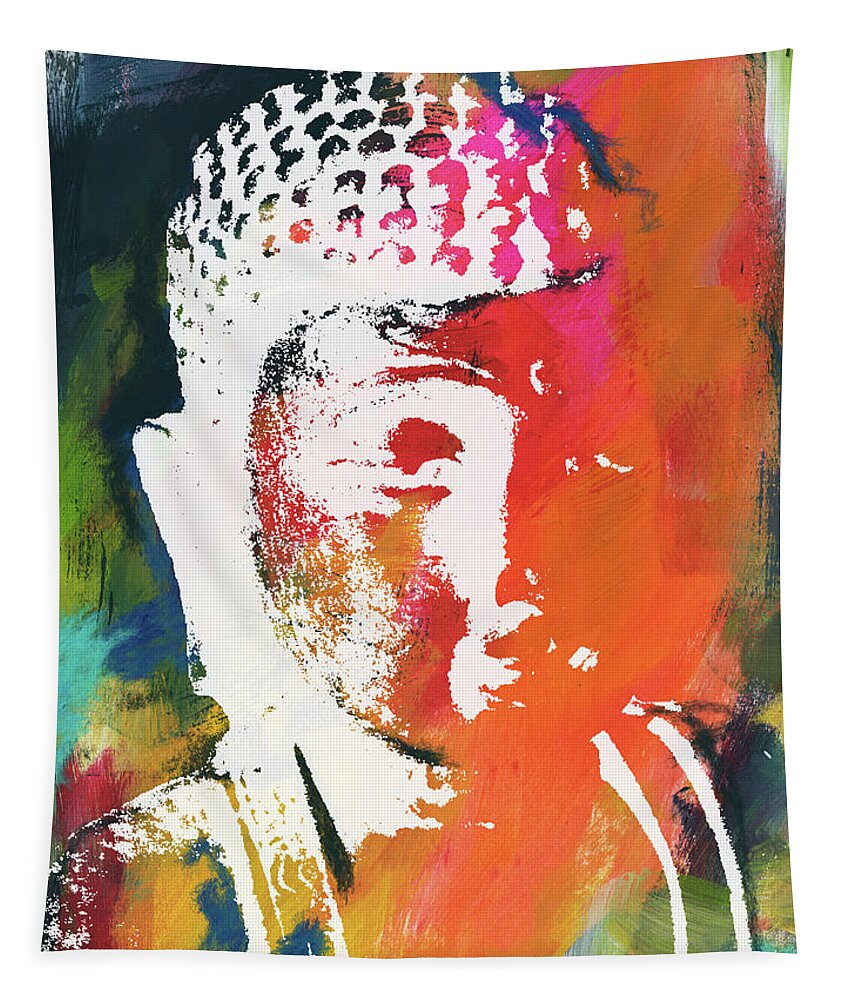 Buddha Tapestry featuring the mixed media Awakened Buddha 5- Art by Linda Woods by Linda Woods
