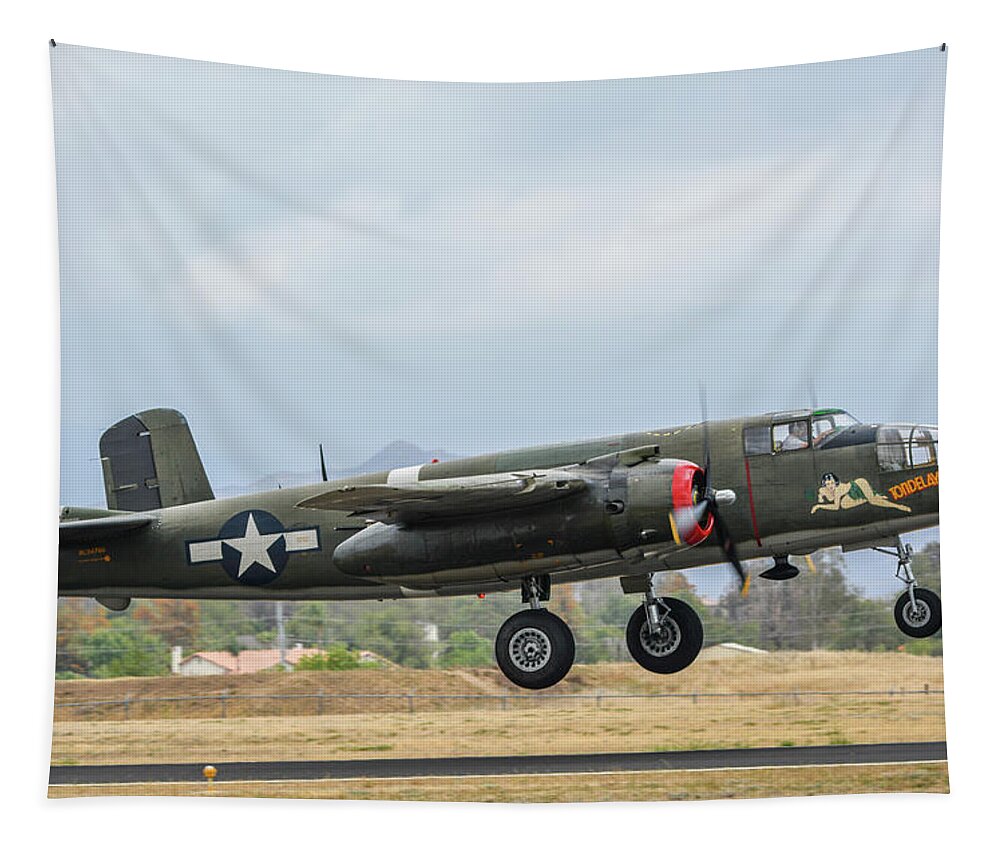 April 2016 Tapestry featuring the photograph B-25 Mitchell Tondelayo by Tommy Anderson