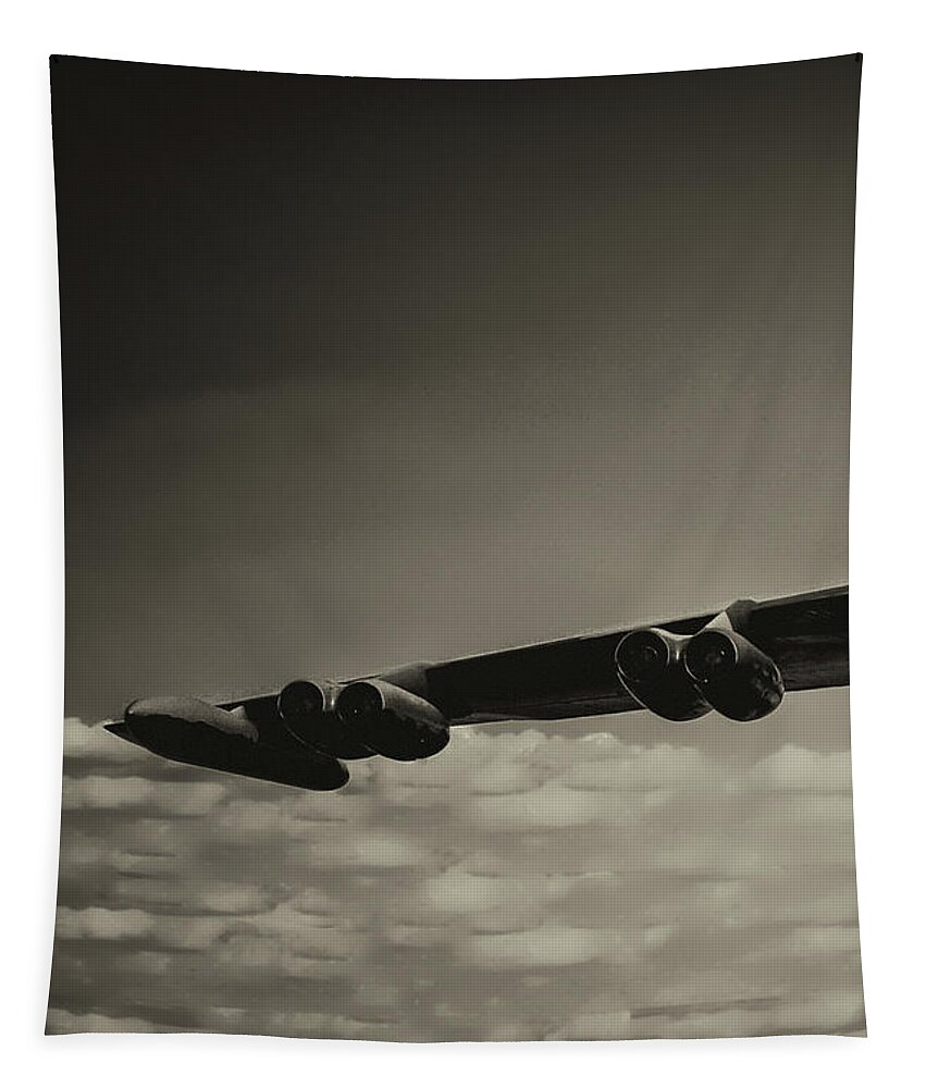 Boeing B-52 Stratofortress Tapestry featuring the photograph B-52 Stratofortress Triptych - 1 by Tommy Anderson