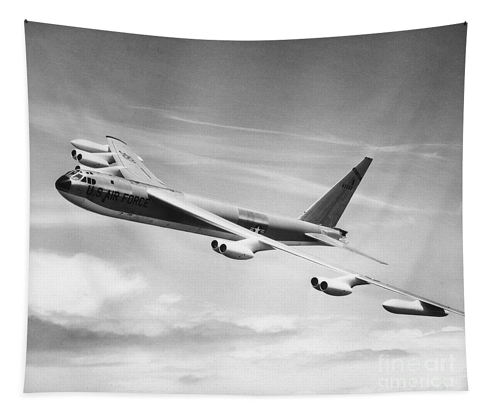 1950s Tapestry featuring the photograph B-52e Us Air Force Strato Fortress by H. Armstrong Roberts/ClassicStock