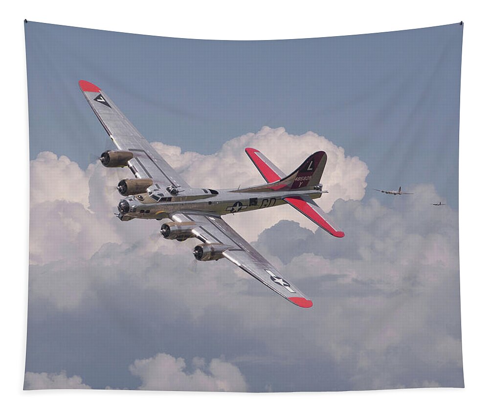 Aircraft Tapestry featuring the photograph B17 - The Last lap by Pat Speirs