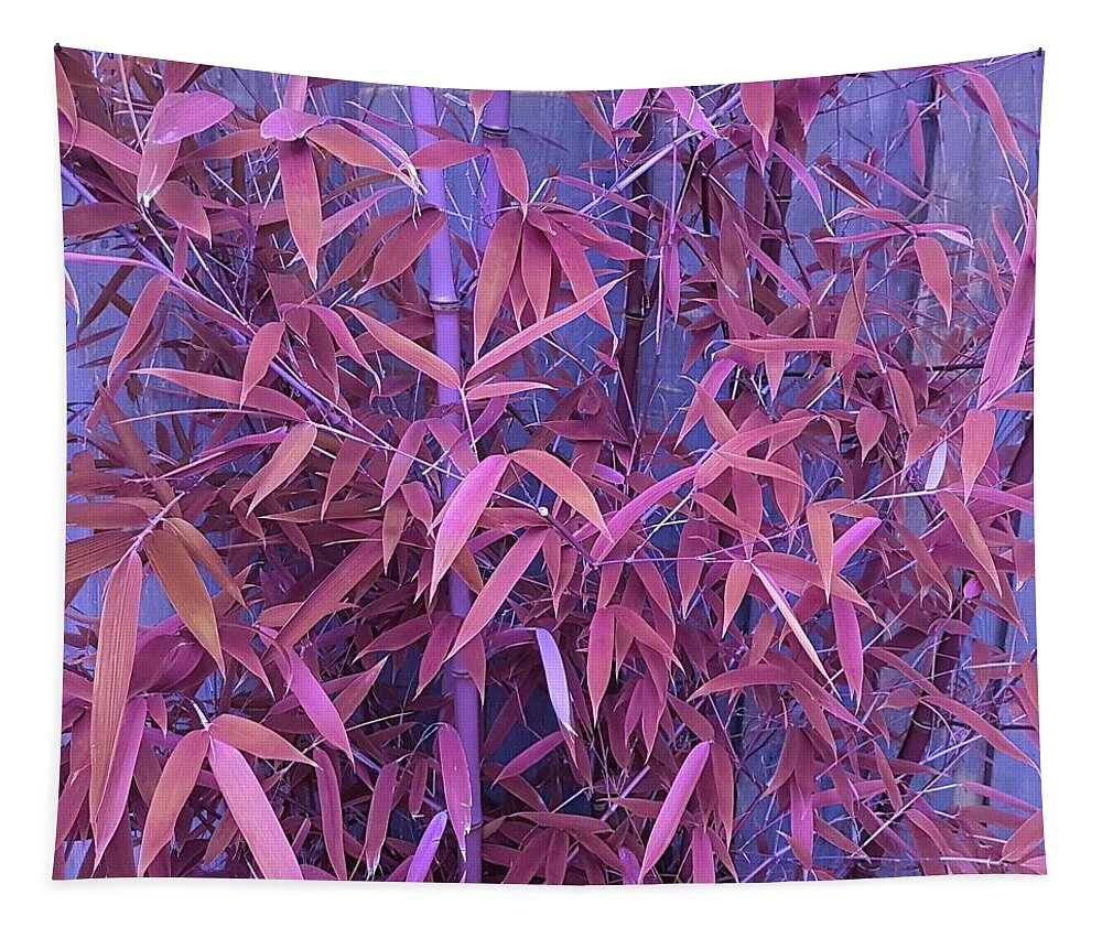 Bamboo Tapestry featuring the photograph Bamboo Leaves In Spiced Pink by Rowena Tutty