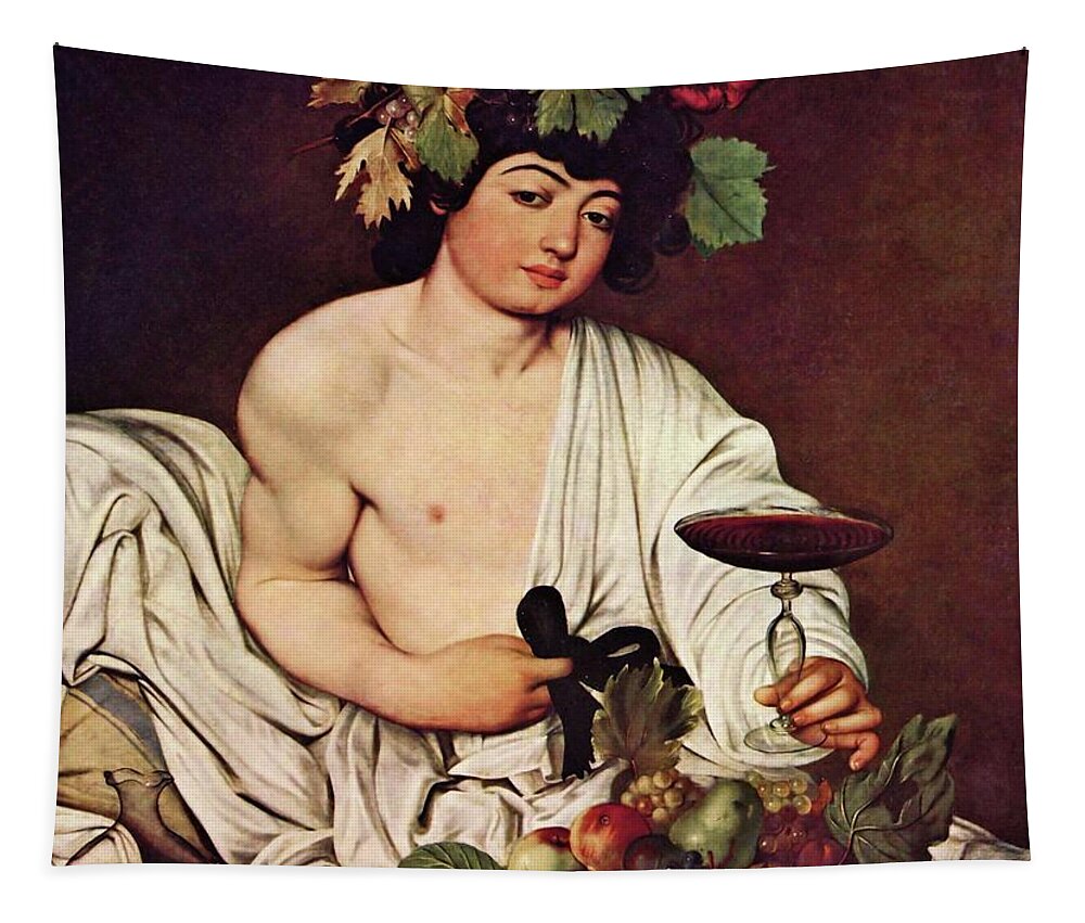 Bacchus Tapestry featuring the painting Bacchus by Michelangelo Caravaggio